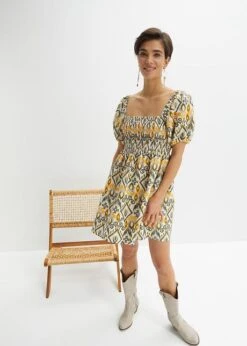 Rainbow Robe Courte Avec Smock Et Manches Ballon -Libre Mode Winkel 23064354 I5eeqsNz