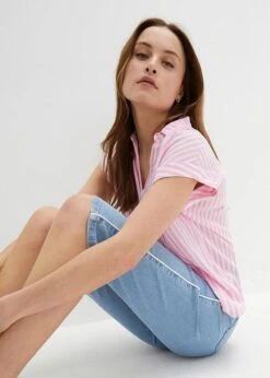 Bermuda Slim En Jean, Taille Haute, Longueur Genou -Libre Mode Winkel 23066286 P7zW9kE6