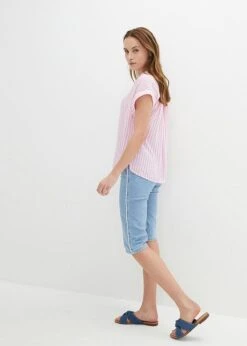 Bermuda Slim En Jean, Taille Haute, Longueur Genou -Libre Mode Winkel 23066296 yMPfJVf5