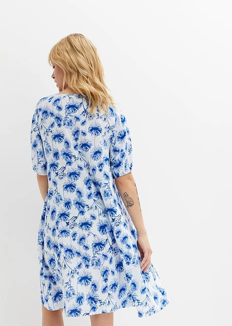 Robe-tunique Tissée Avec Détails En Dentelle Et Manches Ballon, Longueur Genou 3 Robe-tunique Tissée Avec Détails En Dentelle Et Manches Ballon, Longueur Genou - Afbeelding 3