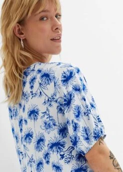 Robe-tunique Tissée Avec Détails En Dentelle Et Manches Ballon, Longueur Genou 12 Robe-tunique Tissée Avec Détails En Dentelle Et Manches Ballon, Longueur Genou -Libre Mode Winkel 23069024 AVKu03OD