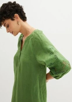 PREMIUM Robe En Lin Avec Broderie Ajourée -Libre Mode Winkel 23074751 7QTVnJPX