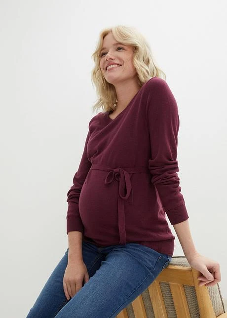 Pull De Grossesse 100% Coton Avec Lien à Nouer 3 Pull De Grossesse 100% Coton Avec Lien à Nouer - Afbeelding 3