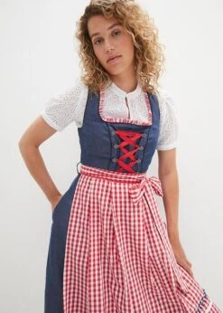 Dirndl Effet Jean Et Tablier Longueur Genou (Ens. 2 Pces.) -Libre Mode Winkel 23109905 EZojlF0w