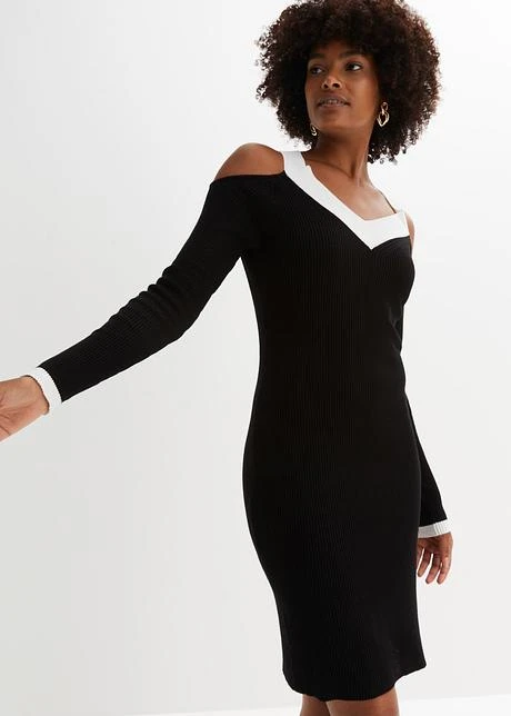 Robe En Maille à épaules Découpées 2 Robe En Maille à épaules Découpées - Afbeelding 2