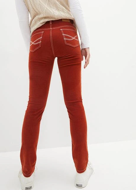 Pantalon En Velours Côtelé Extensible Slim Fit Avec Coutures Contrastantes 3 Pantalon En Velours Côtelé Extensible Slim Fit Avec Coutures Contrastantes - Afbeelding 3