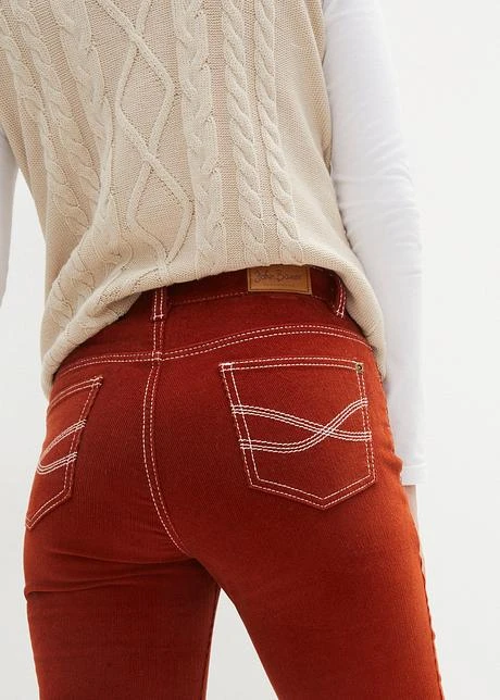 Pantalon En Velours Côtelé Extensible Slim Fit Avec Coutures Contrastantes 6 Pantalon En Velours Côtelé Extensible Slim Fit Avec Coutures Contrastantes - Afbeelding 6