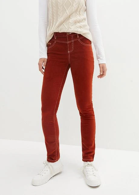 Pantalon En Velours Côtelé Extensible Slim Fit Avec Coutures Contrastantes 2 Pantalon En Velours Côtelé Extensible Slim Fit Avec Coutures Contrastantes - Afbeelding 2