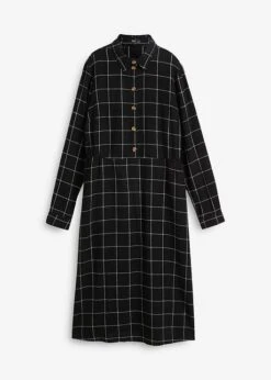 Robe-chemise En Flanelle Longueur Midi, à Carreaux