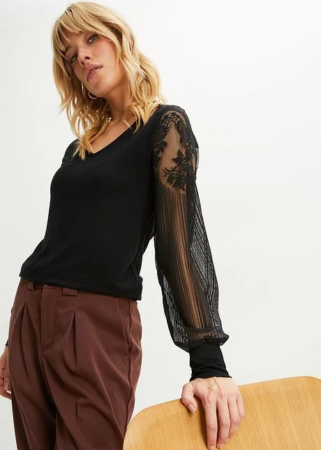 Rainbow T-shirt Manches Longues Avec Manches En Dentelle 2 Rainbow T-shirt Manches Longues Avec Manches En Dentelle - Afbeelding 2