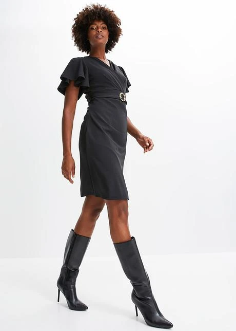 Robe En Jersey Avec Ceinture Et Boucle Dorée 4 Robe En Jersey Avec Ceinture Et Boucle Dorée - Afbeelding 4