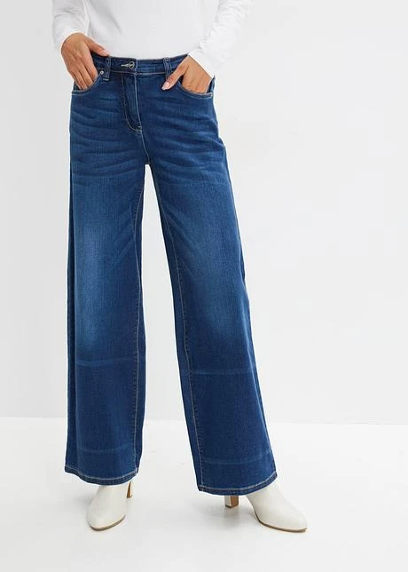 Jean Stretch Avec Taille Confortable Et Jambes Extra Larges 2 Jean Stretch Avec Taille Confortable Et Jambes Extra Larges - Afbeelding 2