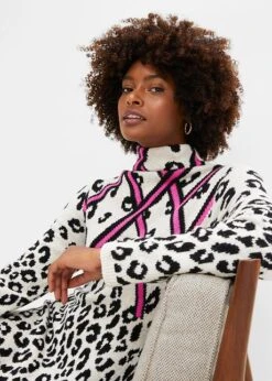 Robe En Maille à Col Montant -Libre Mode Winkel 23168850 lbz2263k