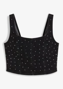 Rainbow Top En Jean Avec Rivets