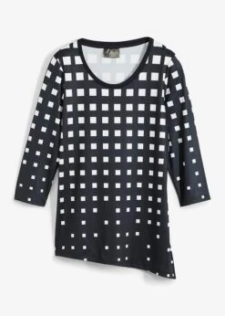 T-shirt Manches Longues à Ourlet Asymétrique