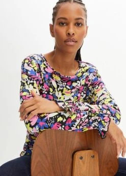 T-shirt Long Avec Volant Aux Manches -Libre Mode Winkel 23193386 o5eDCXEX