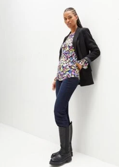 T-shirt Long Avec Volant Aux Manches -Libre Mode Winkel 23193390 jJSJb3On