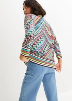 T-shirt Manches Longues à Mélange De Motifs -Libre Mode Winkel 23194946 lwZk6n8M