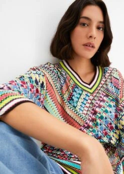 T-shirt Manches Longues à Mélange De Motifs -Libre Mode Winkel 23194974 d57M3ZcX