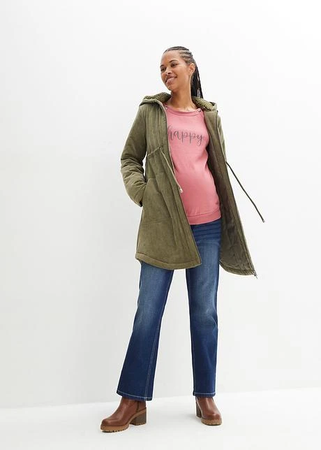 Parka De Grossesse/portage En Velours Côtelé Avec Chauffe-mains 4 Parka De Grossesse/portage En Velours Côtelé Avec Chauffe-mains - Afbeelding 4