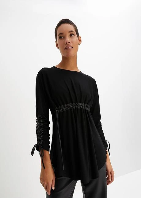 T-shirt Manches Longues Avec Passepoil Enduit 2 T-shirt Manches Longues Avec Passepoil Enduit - Afbeelding 2