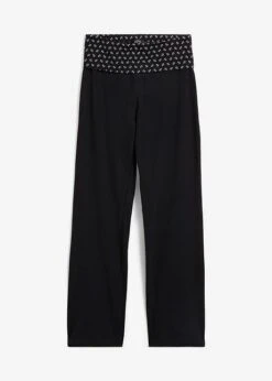 Pantalon Droit Et Fluide à Taille Rabattable