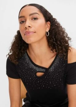 T-shirt à Application De Strass Et Découpes 11 T-shirt à Application De Strass Et Découpes -Libre Mode Winkel 23204068 n4sFOWXP