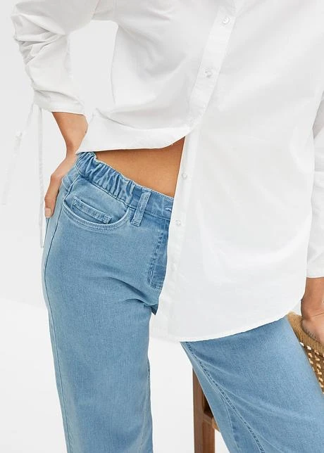 Jean Taille Haute Wide Leg, Taille Confortable 6 Jean Taille Haute Wide Leg, Taille Confortable - Afbeelding 6