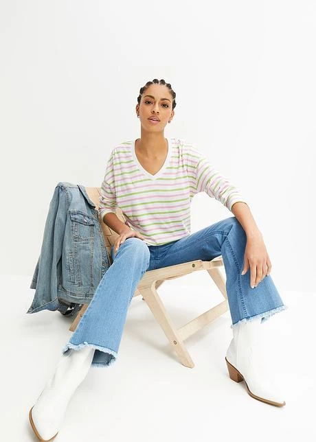 T-shirt Manches Longues Rayé En Coton 4 T-shirt Manches Longues Rayé En Coton - Afbeelding 4