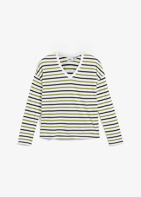 T-shirt Manches Longues Rayé En Coton 8 T-shirt Manches Longues Rayé En Coton - Afbeelding 8