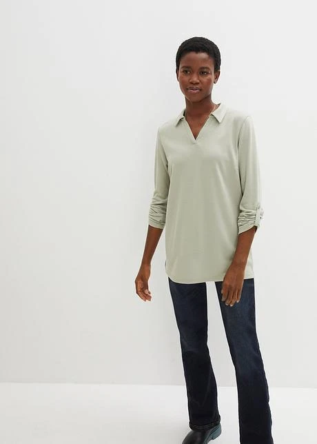 T-shirt Polo Long En Punto Di Roma Avec Fentes Latérales Pour Une Plus Grande Liberté De Mouvement. 2 T-shirt Polo Long En Punto Di Roma Avec Fentes Latérales Pour Une Plus Grande Liberté De Mouvement. - Afbeelding 2