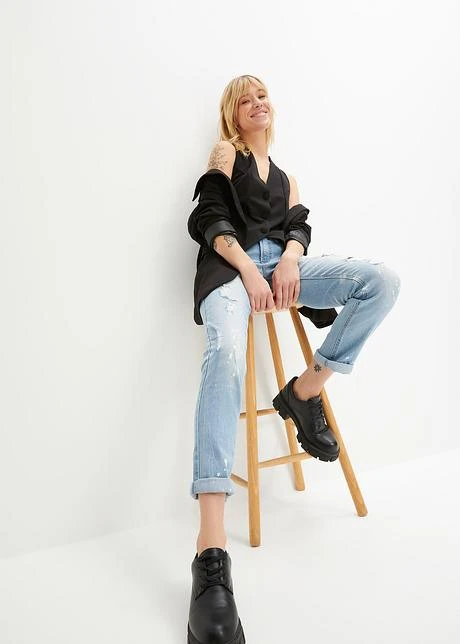 Rainbow Jean Straight Avec Effets Destroy 4 Rainbow Jean Straight Avec Effets Destroy - Afbeelding 4