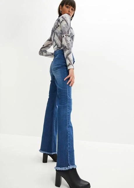 Rainbow Jean Flare Avec Base Effilochée 7 Rainbow Jean Flare Avec Base Effilochée - Afbeelding 7