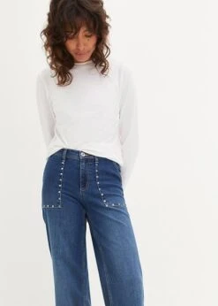 Jean Taille Moyenne, Jambe évasée, Avec Rivets -Libre Mode Winkel 23227849 J3Ahvp5e