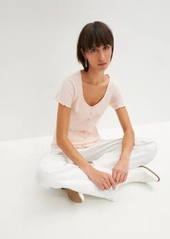 Rainbow T-shirt Côtelé à Boutons Décoratifs 9 Rainbow T-shirt Côtelé à Boutons Décoratifs -Libre Mode Winkel 23228133 7m1C2UK8