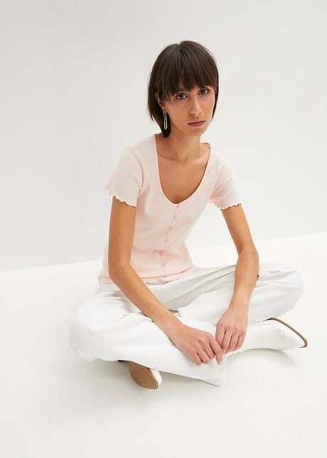 Rainbow T-shirt Côtelé à Boutons Décoratifs 4 Rainbow T-shirt Côtelé à Boutons Décoratifs - Afbeelding 4