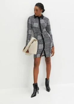 Robe En Jersey Avec Col Et Boutons -Libre Mode Winkel 23229538 hszUQJIf