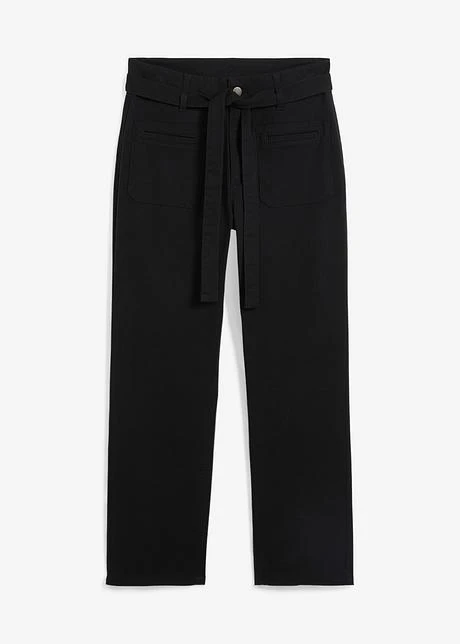 Pantalon En Twill Droit Avec Ceinture à Nouer 7 Pantalon En Twill Droit Avec Ceinture à Nouer - Afbeelding 7