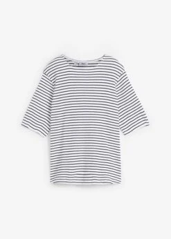 T-shirt Rayé à Demi-manches En Jersey Texturé -Libre Mode Winkel 23229773 xzlFKeEa