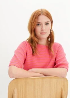 T-shirt Rayé à Demi-manches En Jersey Texturé -Libre Mode Winkel 23229774 tWOkj7D8