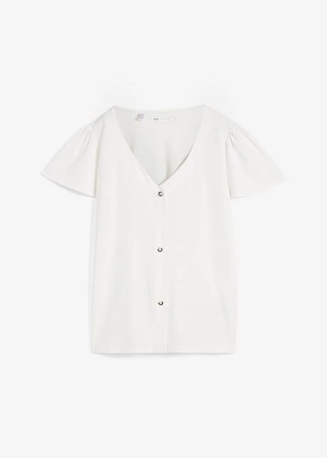 Chemisier En Jersey Avec Patte De Boutonnage 1 Chemisier En Jersey Avec Patte De Boutonnage