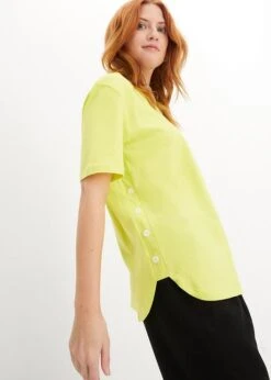 T-shirt à Boutons Sur Le Côté, Coton -Libre Mode Winkel 23230320 k5R5Af5z