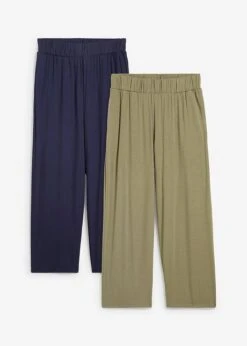 Lot De 2 Pantalons 7/8 Ample à Taille Haute Et Confortable
