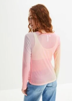 Rainbow T-shirt En Mesh à Effet Ombré -Libre Mode Winkel 23231581 TphIZ5Er