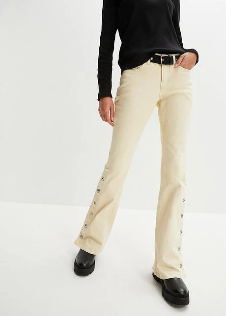 Rainbow Pantalon En Twill Avec Ceinture Et Jambes Boutonnées 2 Rainbow Pantalon En Twill Avec Ceinture Et Jambes Boutonnées - Afbeelding 2