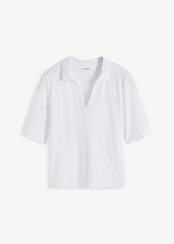 T-shirt Côtelé Avec Col Polo