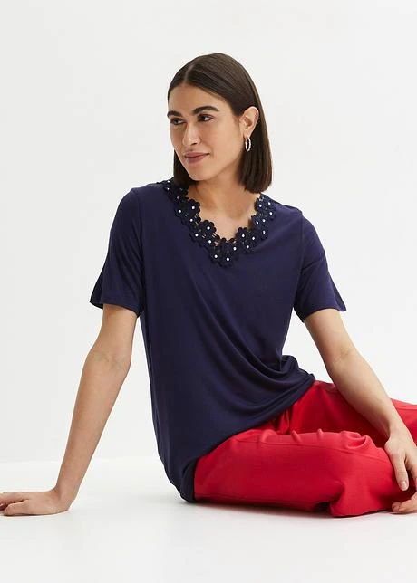 T-shirt à Empiècement Dentelle 2 T-shirt à Empiècement Dentelle - Afbeelding 2