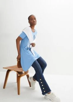 T-shirt Long à Pans Et Motif Papillon -Libre Mode Winkel 23236885 LVKP2dAF