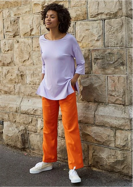 Pantalon En Lin Taille Haute Et Raccourci à Empiècement élastique 8 Pantalon En Lin Taille Haute Et Raccourci à Empiècement élastique - Afbeelding 8