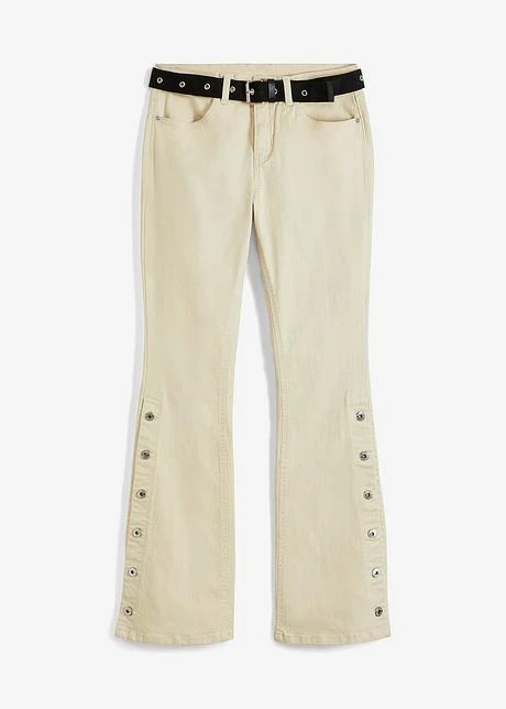 Rainbow Pantalon En Twill Avec Ceinture Et Jambes Boutonnées 1 Rainbow Pantalon En Twill Avec Ceinture Et Jambes Boutonnées